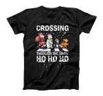 Crossing Through The Snow Ho Ho Ho Santa Bear Penguins Deer T-Shirt