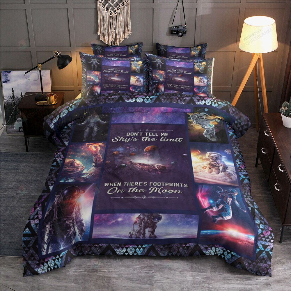 Personalized Bedding Set - Astronaut Cotton Spread Included 1 Soft Duvet Cover or Quilt and 2 Lightweight Breathe Pillowcases
