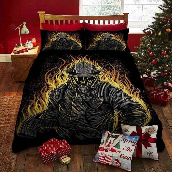 Personalized Bedding Set - Firefighter Profession Included 1 Soft Duvet Cover or Quilt and 2 Lightweight Breathe Pillowcases